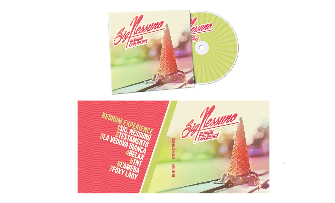 Album Sig. Nessuno. Cover e impaginato grafico.