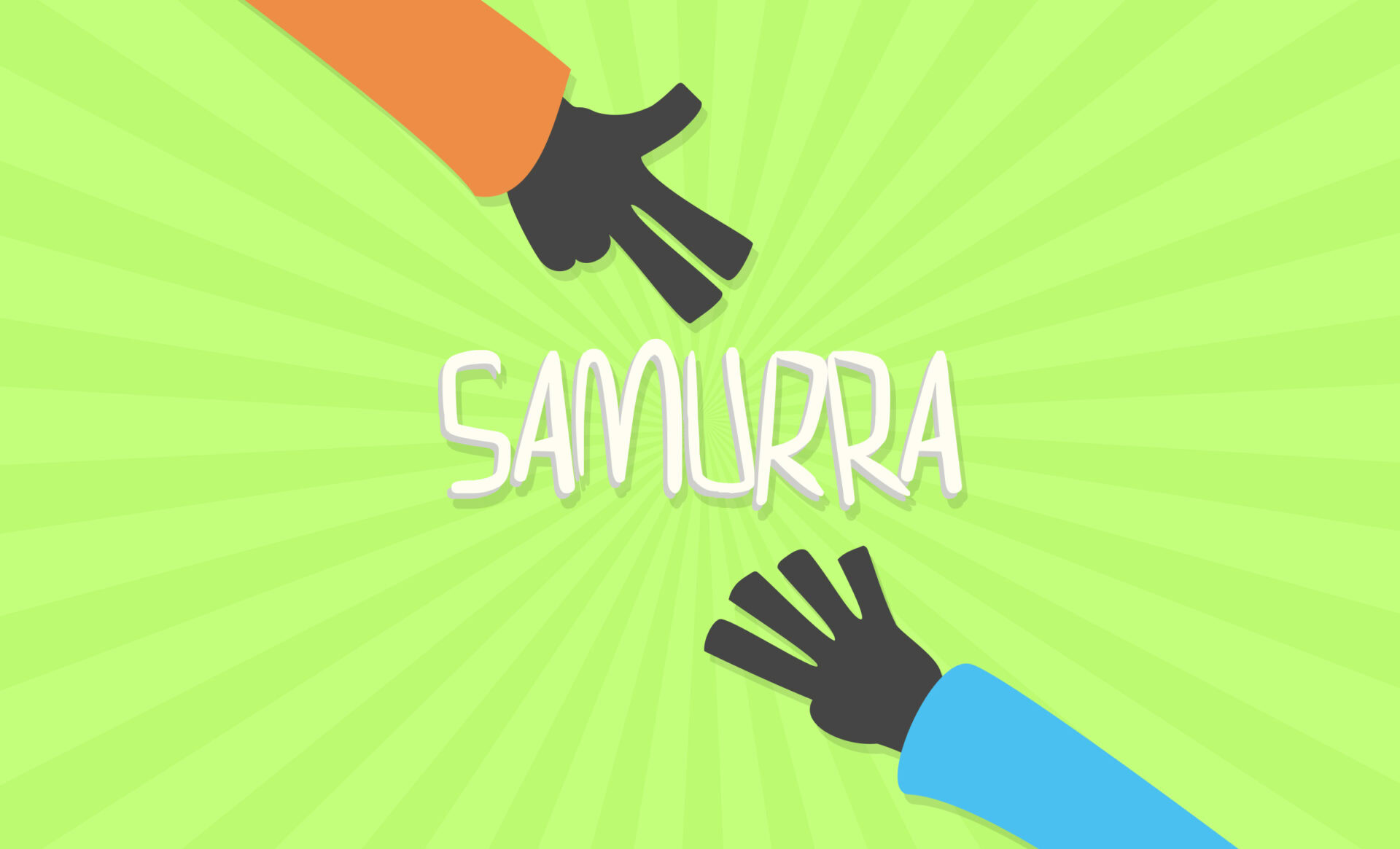 SaMurra mobile game logo with stylized hands inspired by the traditional Sardinian game of morra