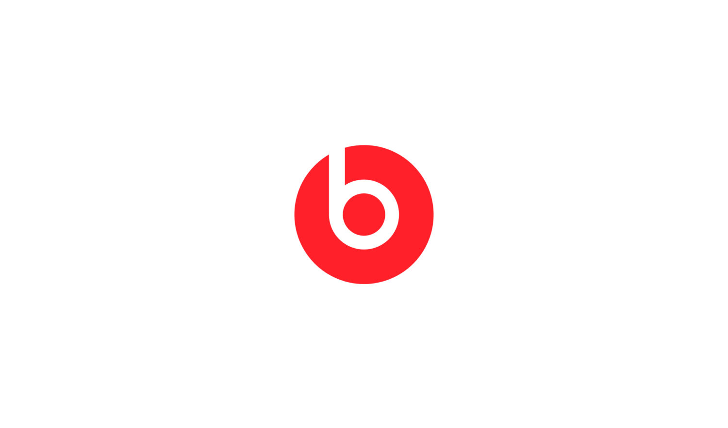 Beats — Logo Beats, una "b" bianca dentro un cerchio rosso che ricorda una testa con le cuffie.
