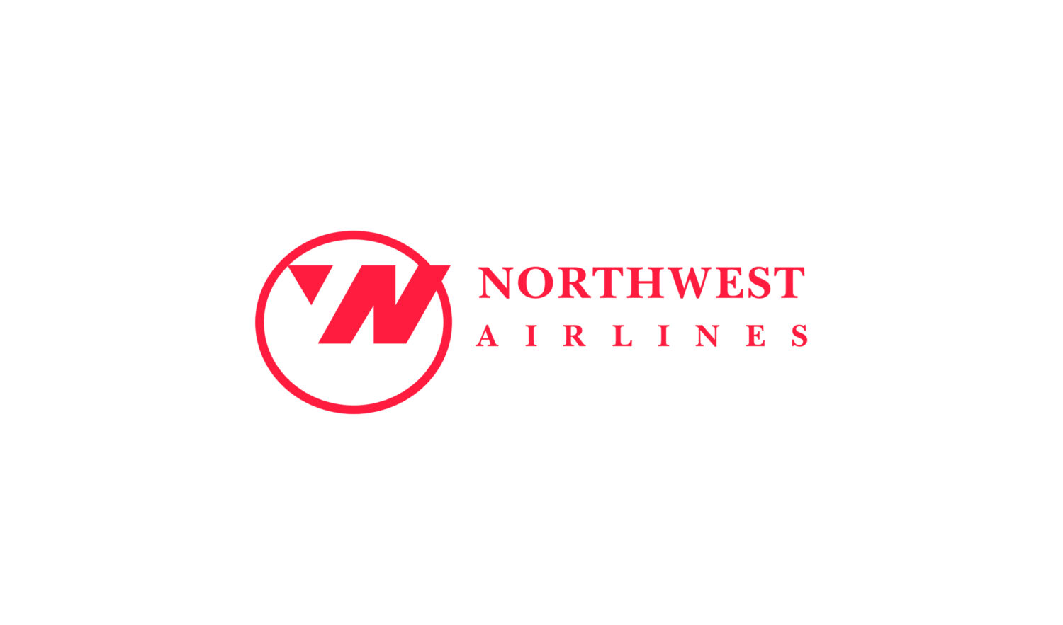 Northwest Airlines — Logo Northwest Airlines, monogramma rosso con "N" e "W" e un triangolo-bussola rivolto a nord-ovest dentro un cerchio.
