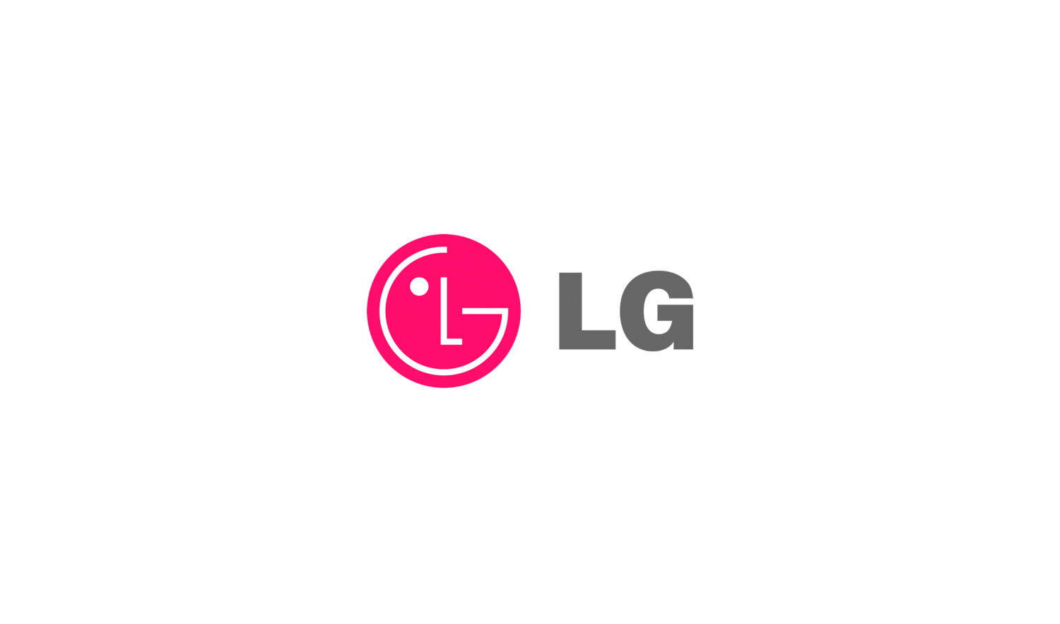 LG — Logo LG, cerchio magenta con le lettere L e G disposte a formare un volto stilizzato accanto alla scritta grigia "LG".